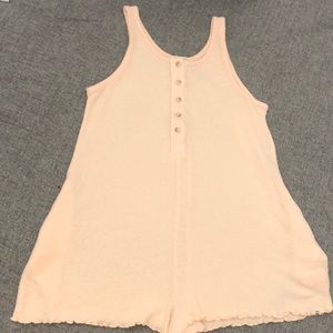 Billabong Girls Light Pink Button Romper (Size Medium Girls)